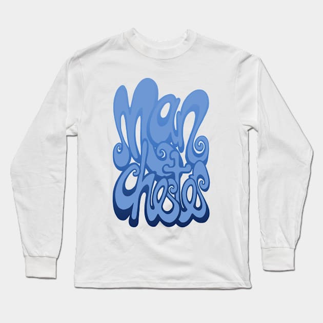 Manchester lettering - Baby Blue Long Sleeve T-Shirt by BigNoseArt